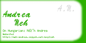andrea meh business card